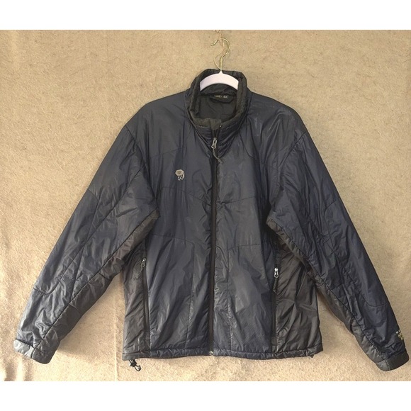 Mountain Hardwear Primaloft Jacket Mens Sz L Blue Black Insulated Full Zip